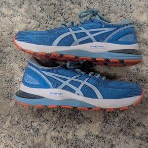 ASICS Women's Blue and Orange Athletic Shoes